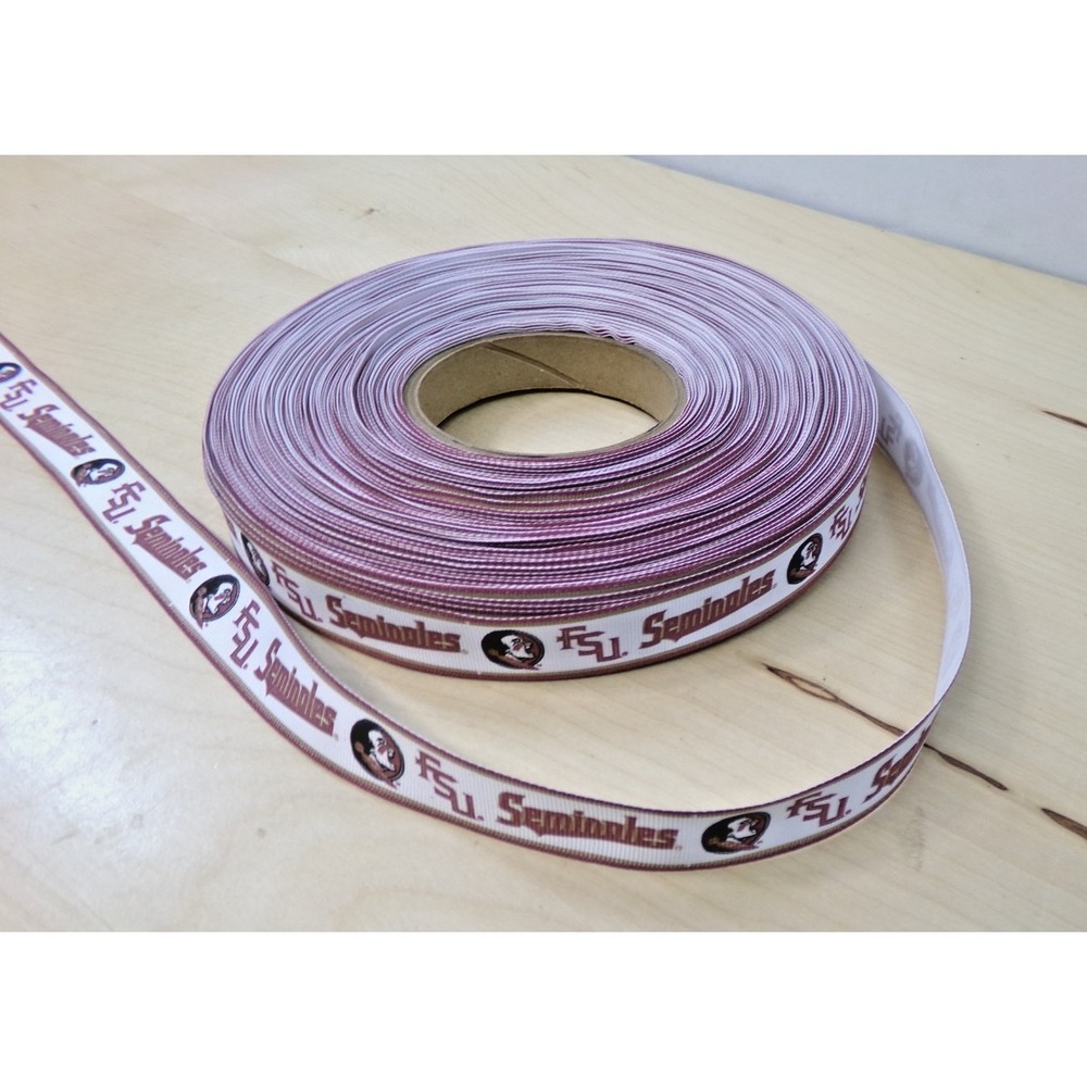 NCAA Florida State University Seminoles 7/8" Grosgrain Ribbon Approx 40 Yds NEW